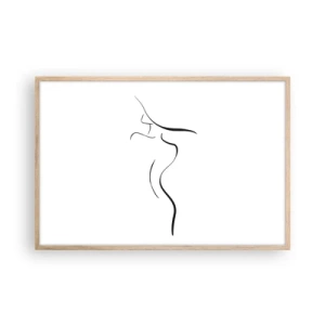 Póster en marco roble claro - Escurridiza como una ola - 91x61 cm