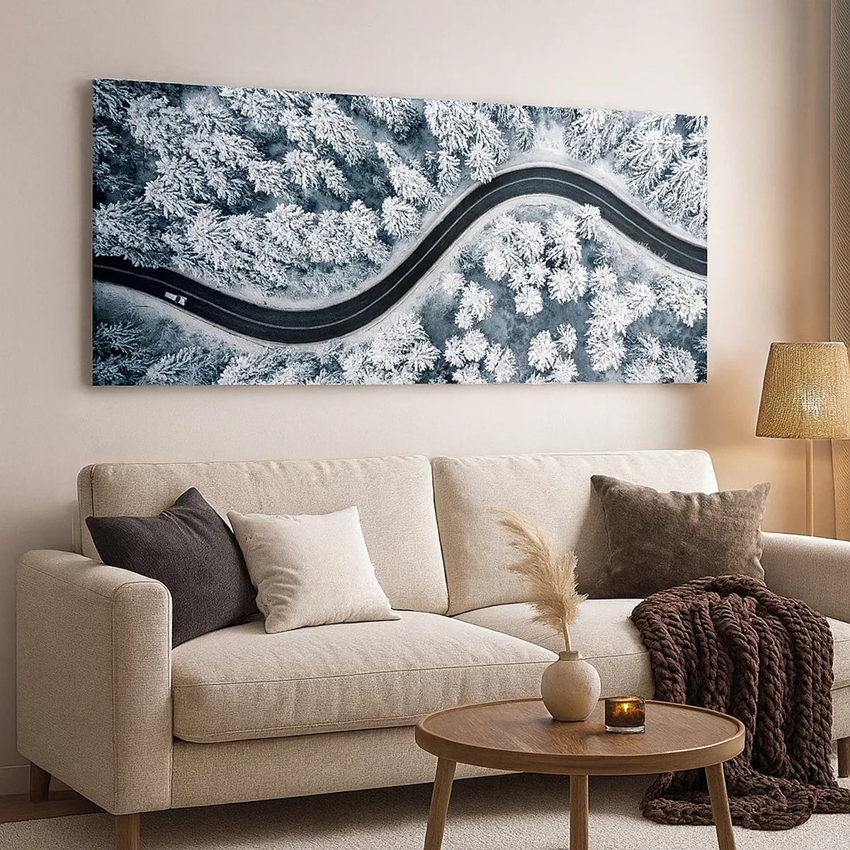 Cuadro sobre lienzo - Impresión de Imagen - A través de un bosque invernal - 30x30 cm