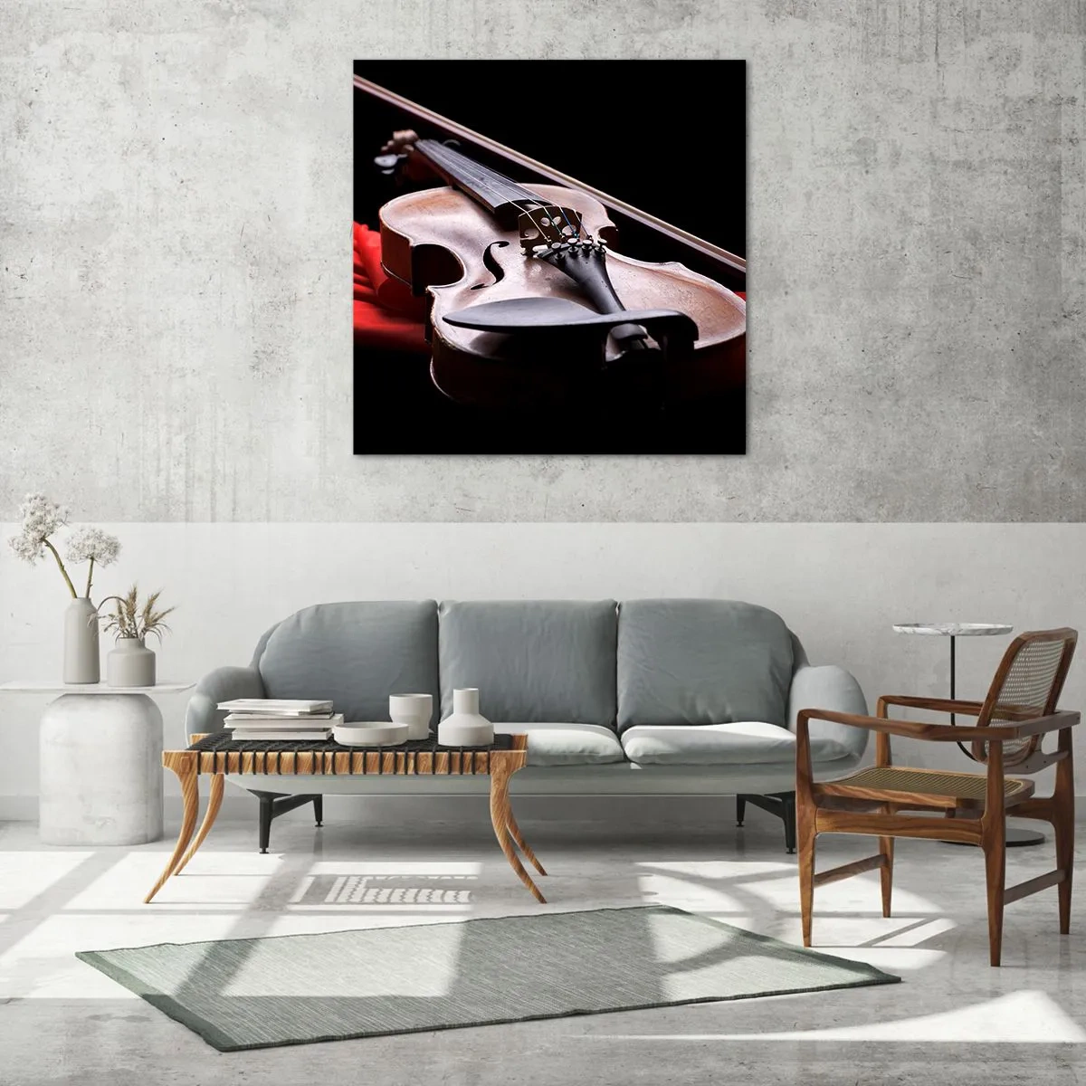 Cuadro sobre vidrio - Impresiones sobre Vidrio - Música de sentimientos - 70x70 cm