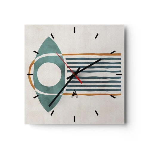 Reloj de pared - Reloj de vidrio - Signos y rituales - 40x40 cm