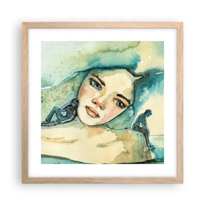 Póster en marco roble claro - ¿Soy azul? - 40x40 cm