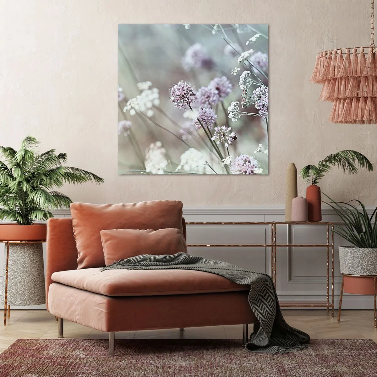 Cuadro sobre lienzo - Impresión de Imagen - Dulces filigranas de hierbas - 30x30 cm