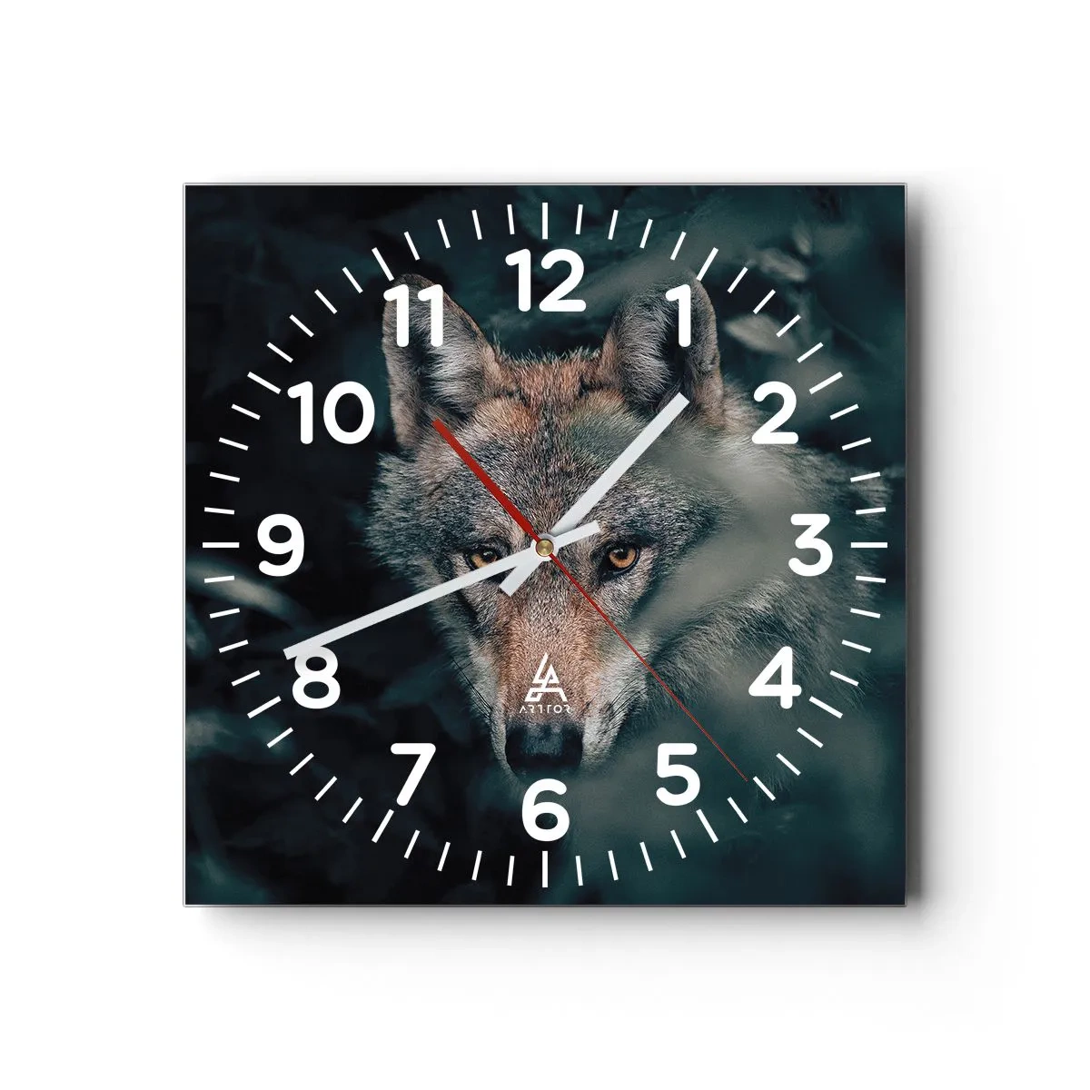 Reloj de pared - Reloj de vidrio - Cazador - 30x30 cm