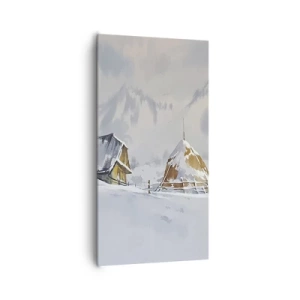 Cuadro sobre lienzo - Impresión de Imagen - En un valle nevado - 65x120 cm