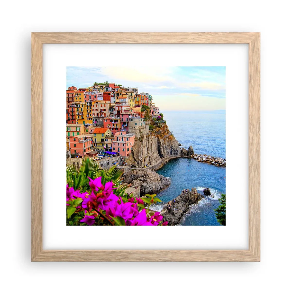 Póster en marco roble claro - La ciudad de la risa - 30x30 cm