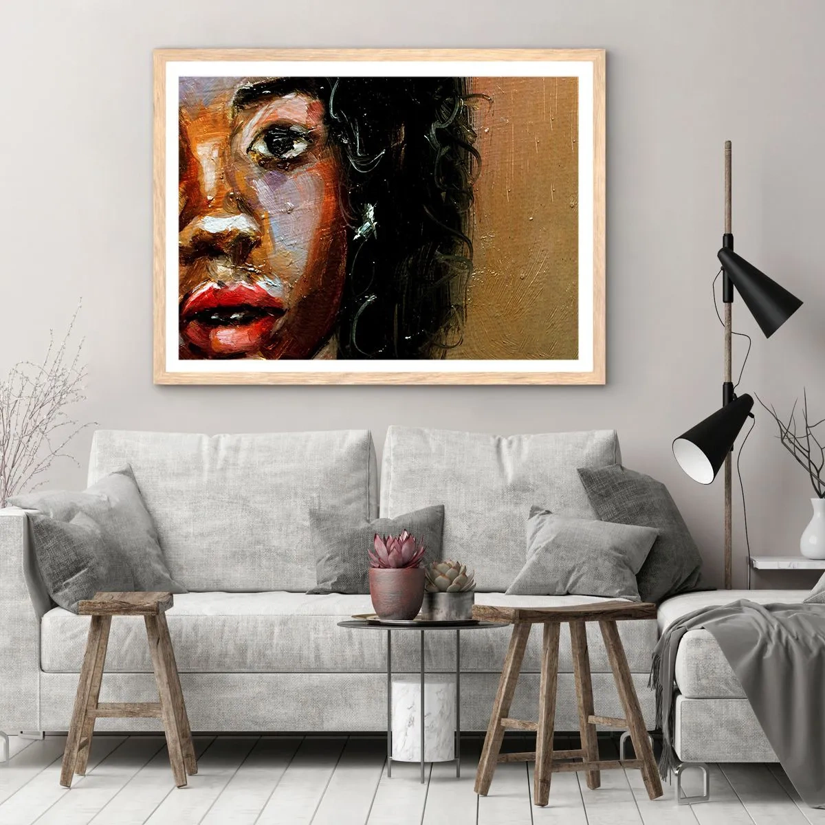 Póster en marco roble claro - La mitad de mi ser - 100x70 cm