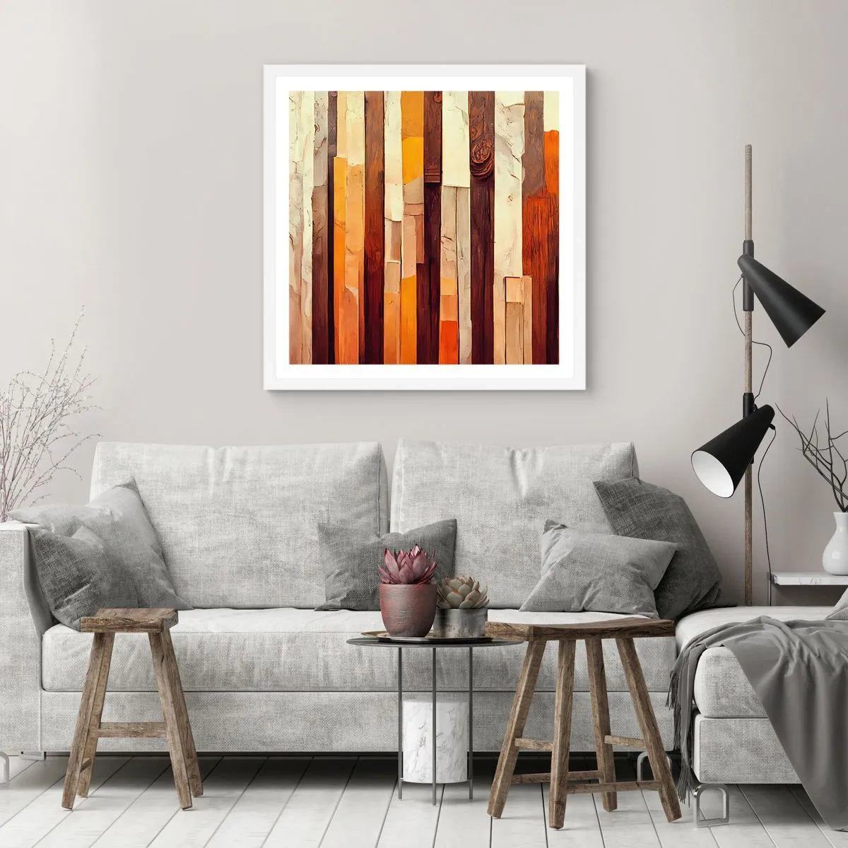 Póster en marco blanco - Himno de los árboles del bosque - 50x50 cm