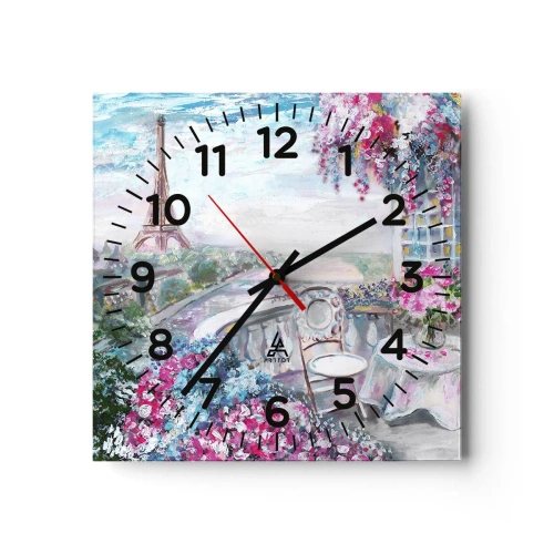 Reloj de pared - Reloj de vidrio - Mayo mágico en París - 30x30 cm