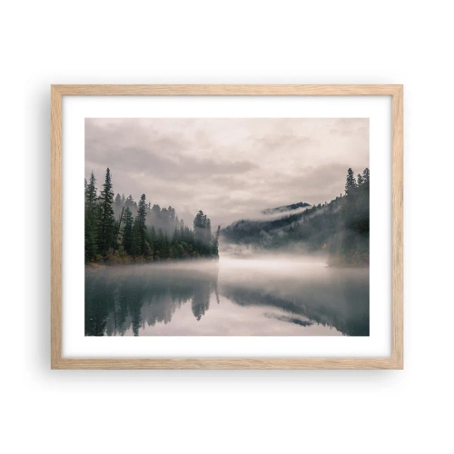 Póster en marco roble claro - En el ensueño, en la niebla - 50x40 cm