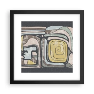 Póster en marco negro - Abstracción con espíritu precolombino - 30x30 cm