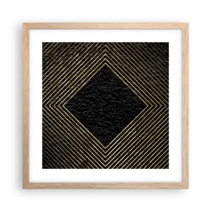 Póster en marco roble claro - Geometría al estilo glamour - 40x40 cm