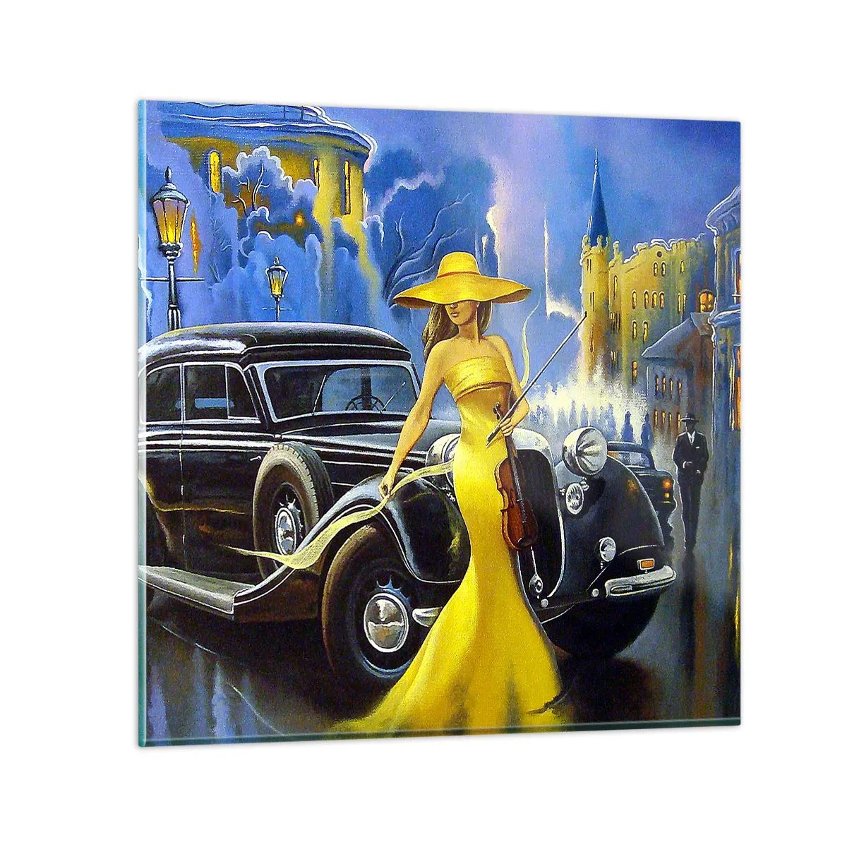 Cuadro sobre vidrio - Impresiones sobre Vidrio - Noche de violín y pasión - 60x60 cm