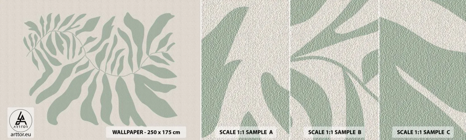 Muestra De Fotomural Standard Eco - Rama esmeralda - bohemia, Planta, Botánico - 100x30 cm