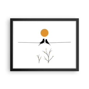 Póster en marco negro - Noche de ruiseñores - 40x30 cm