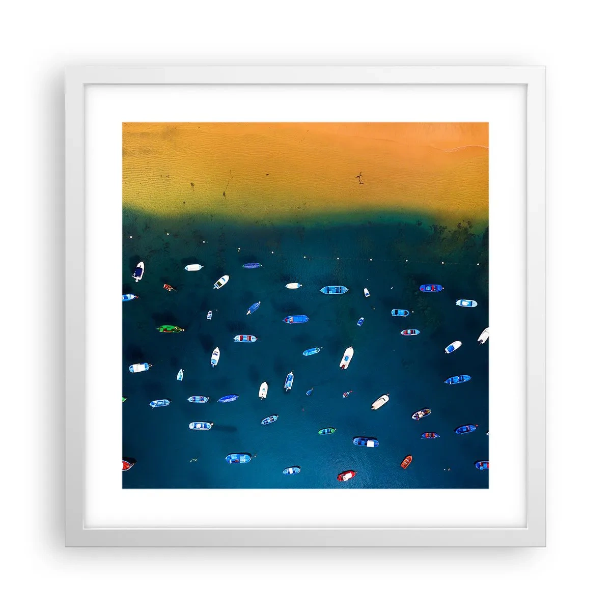 Póster en marco blanco - Un juego de vacaciones - 40x40 cm