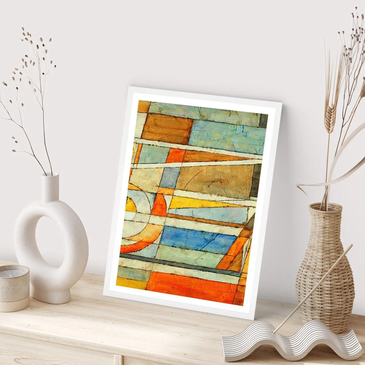 Póster en marco blanco - Cubismo en una obra - 30x40 cm