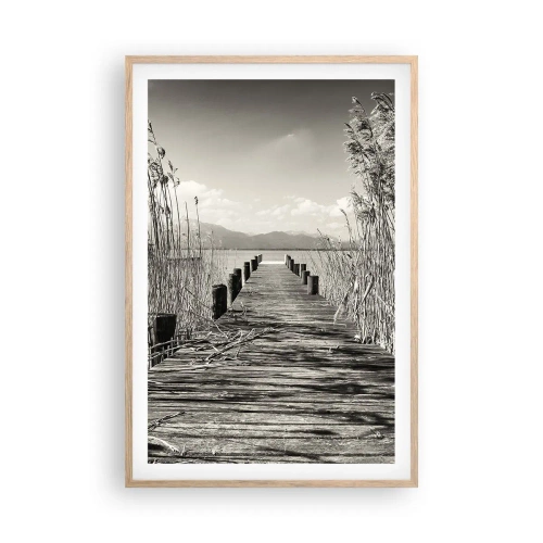Póster en marco roble claro - En la quietud de los juncos - 61x91 cm