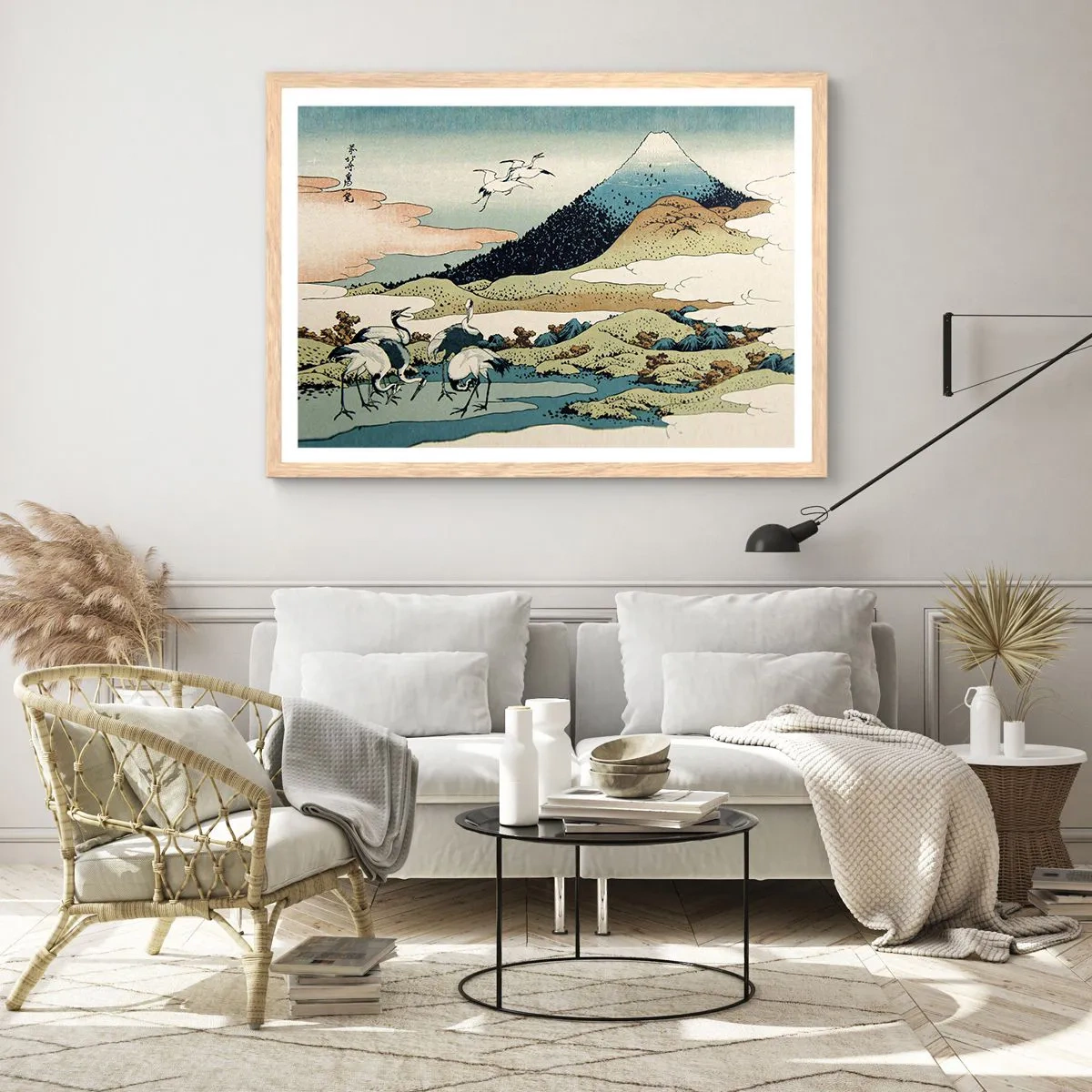 Póster en marco roble claro - Alma japonesa - 100x70 cm