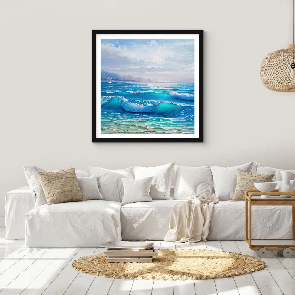 Póster en marco negro - Trae consuelo - 60x60 cm