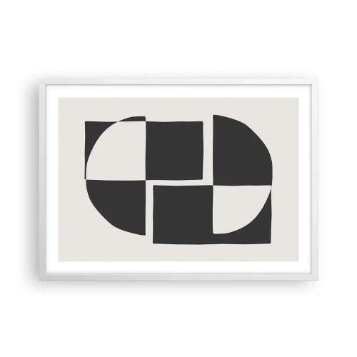 Póster en marco blanco - Antítesis - síntesis - 70x50 cm
