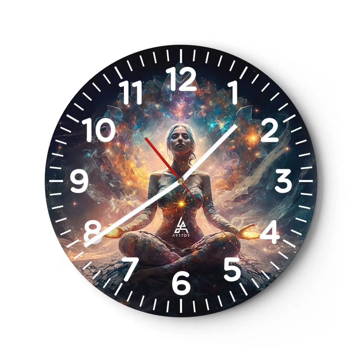 Reloj de pared - Reloj de vidrio - Flujo de buena energía - 30x30 cm