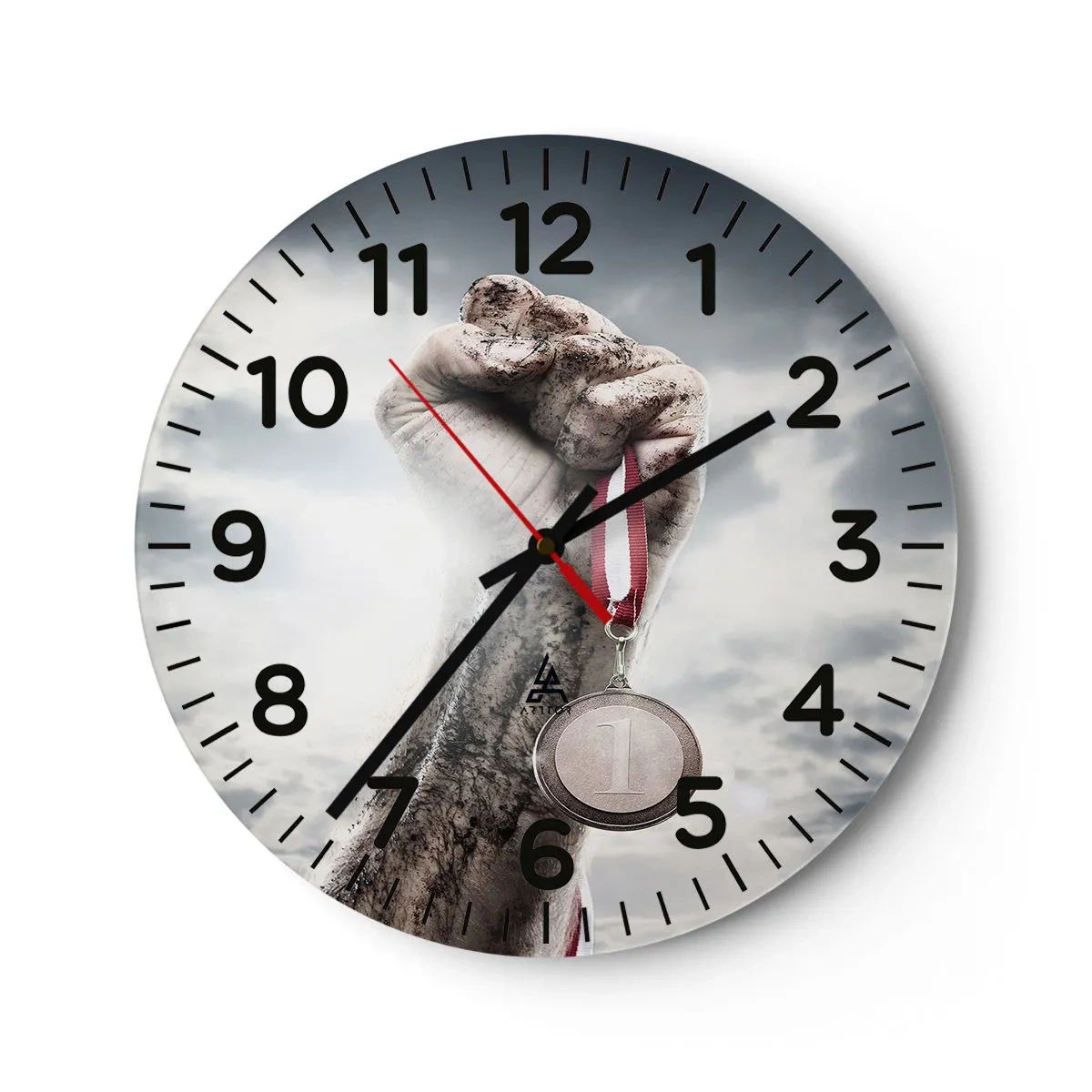 Reloj de pared - Reloj de vidrio - Per aspera ad astra - 40x40 cm