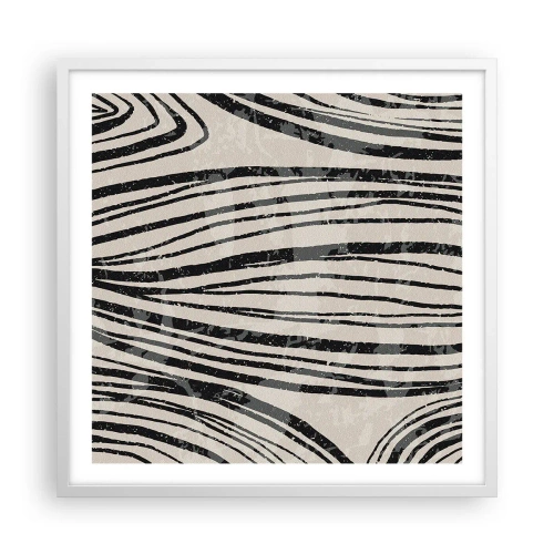 Póster en marco blanco - Salpicadura de líneas - 60x60 cm