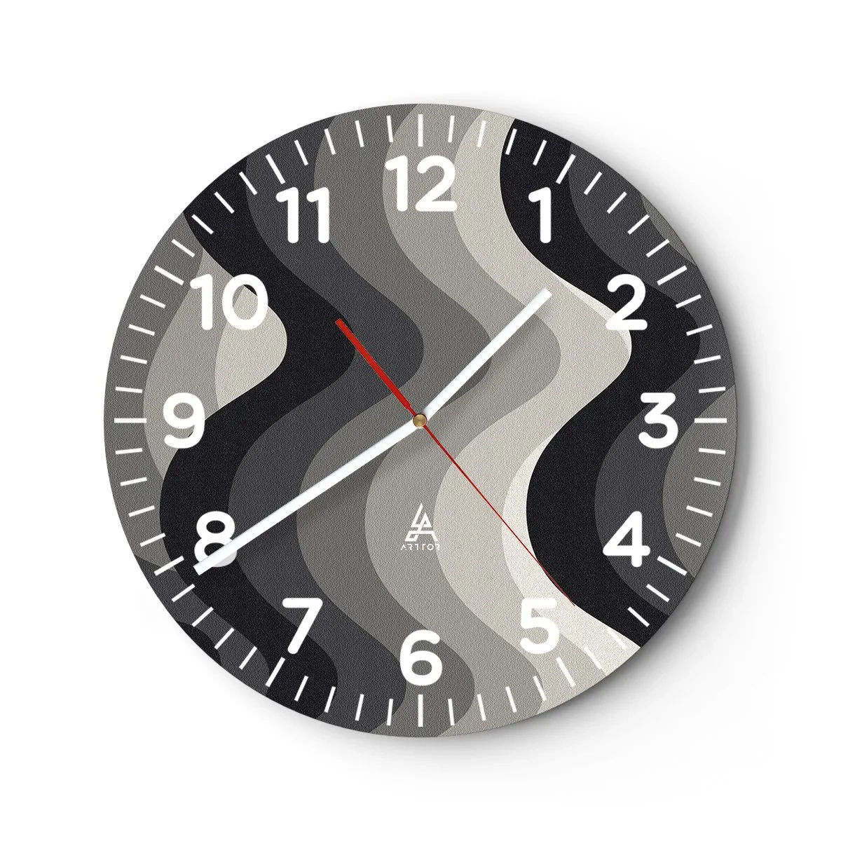 Reloj de pared - Reloj de vidrio - Ola tras ola - 40x40 cm
