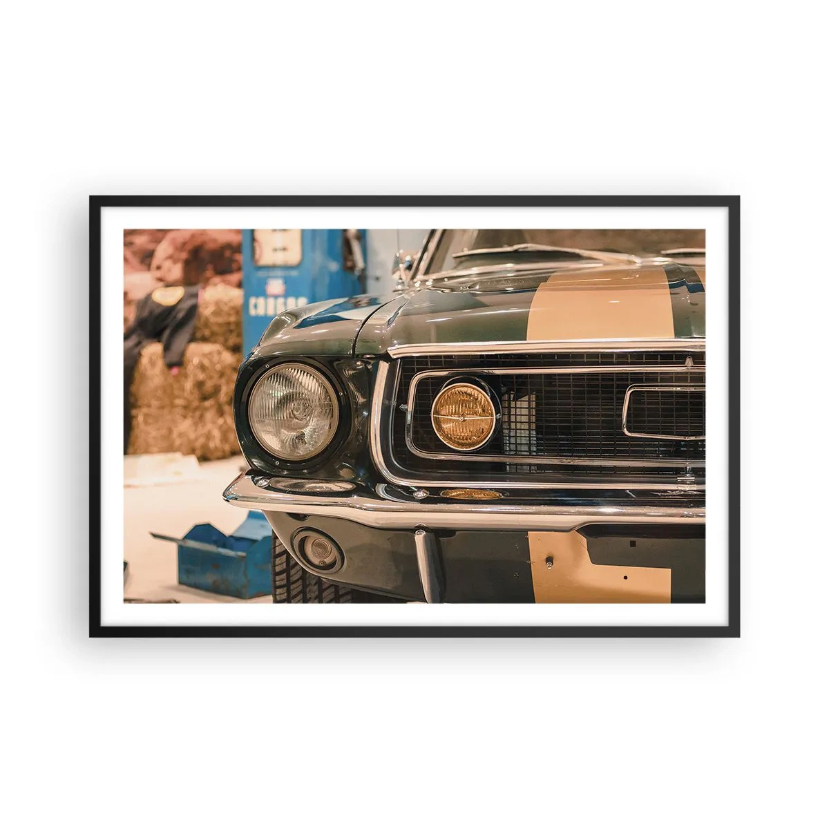 Póster en marco negro - Encuentro con una leyenda - 91x61 cm