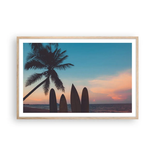 Póster en marco roble claro - Mañana también disfrutaremos - 91x61 cm