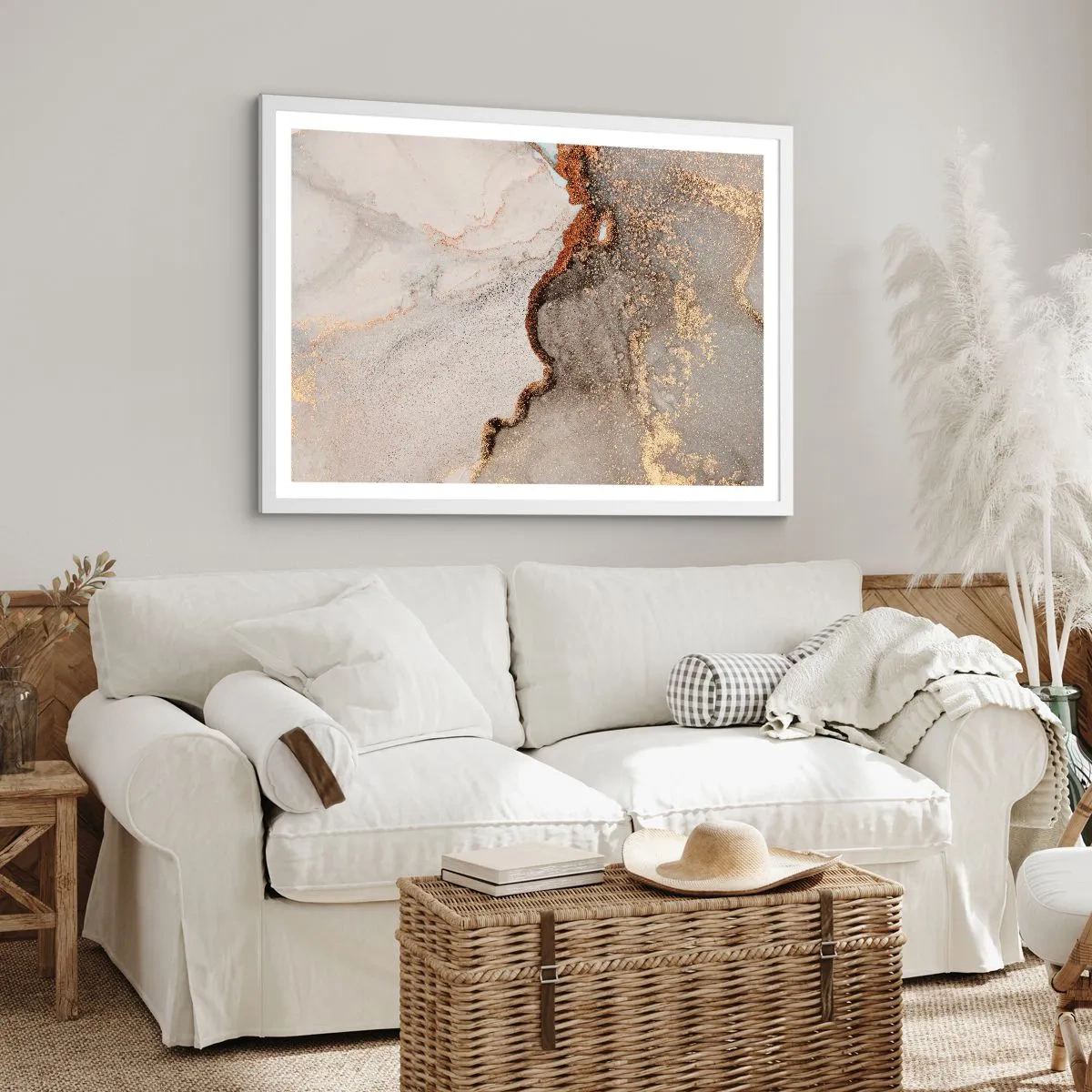 Póster en marco blanco - En la frontera de los colores - 70x50 cm