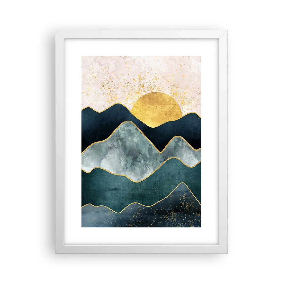 Póster en marco blanco - Más allá de las siete montañas - 30x40 cm