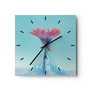 Reloj de pared - Reloj de vidrio - En un abrazo vigorizante - 40x40 cm