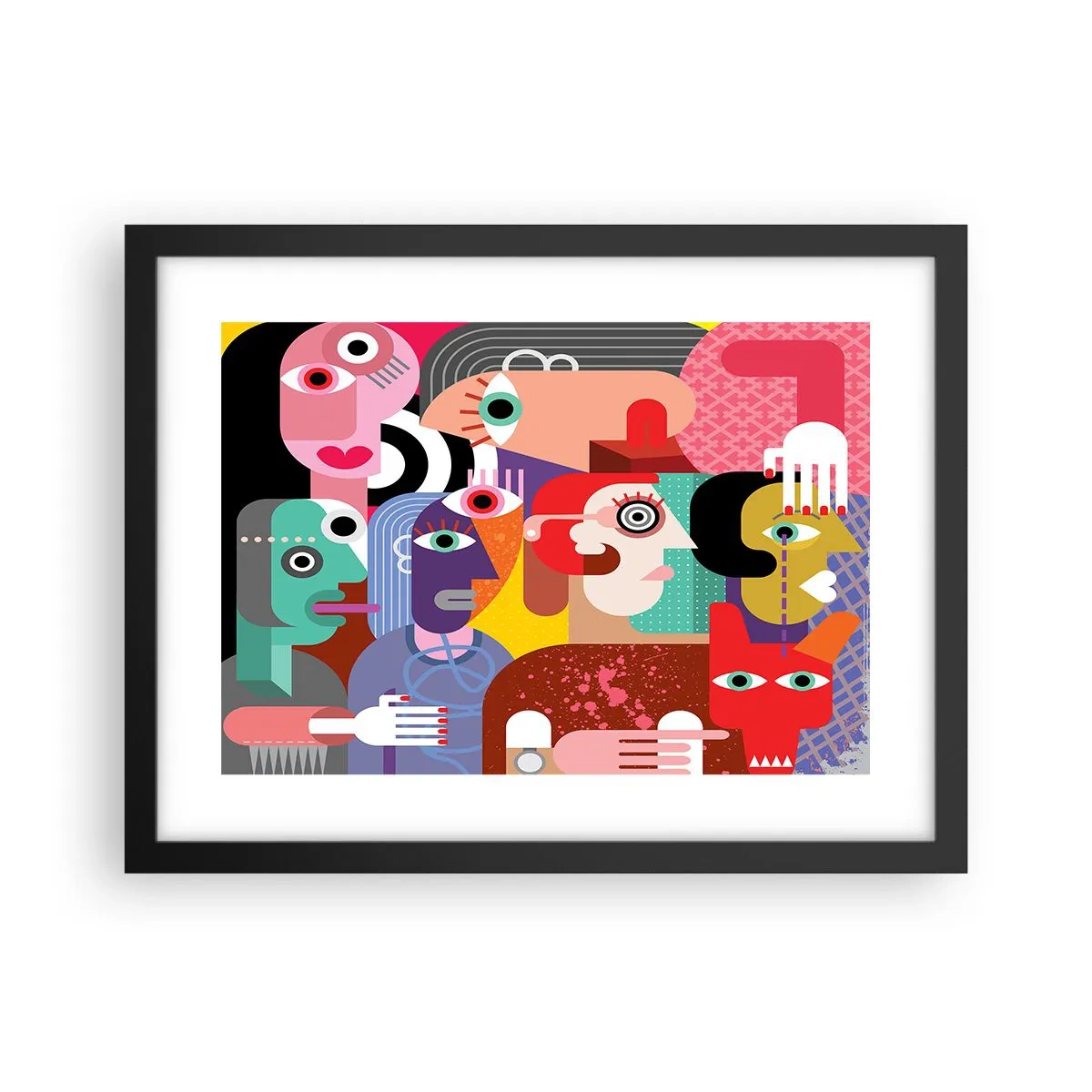 Póster en marco negro - Estilo Picasso - 40x30 cm