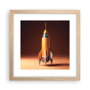 Póster en marco roble claro - Comienza con un sueño - 30x30 cm