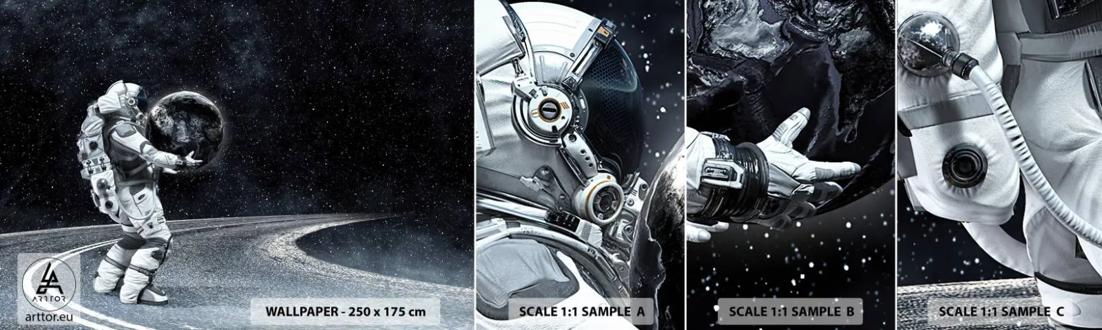 Muestra De Fotomural Standard Eco - En la Vía Láctea - Cosmos, Astronauta, Fantasía - 100x30 cm