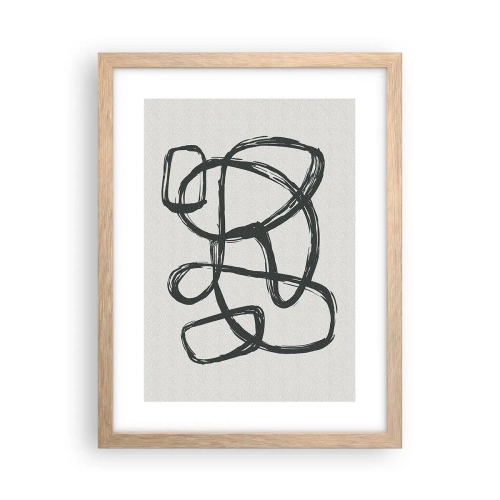 Póster en marco roble claro - Abstracción en bucle - 30x40 cm