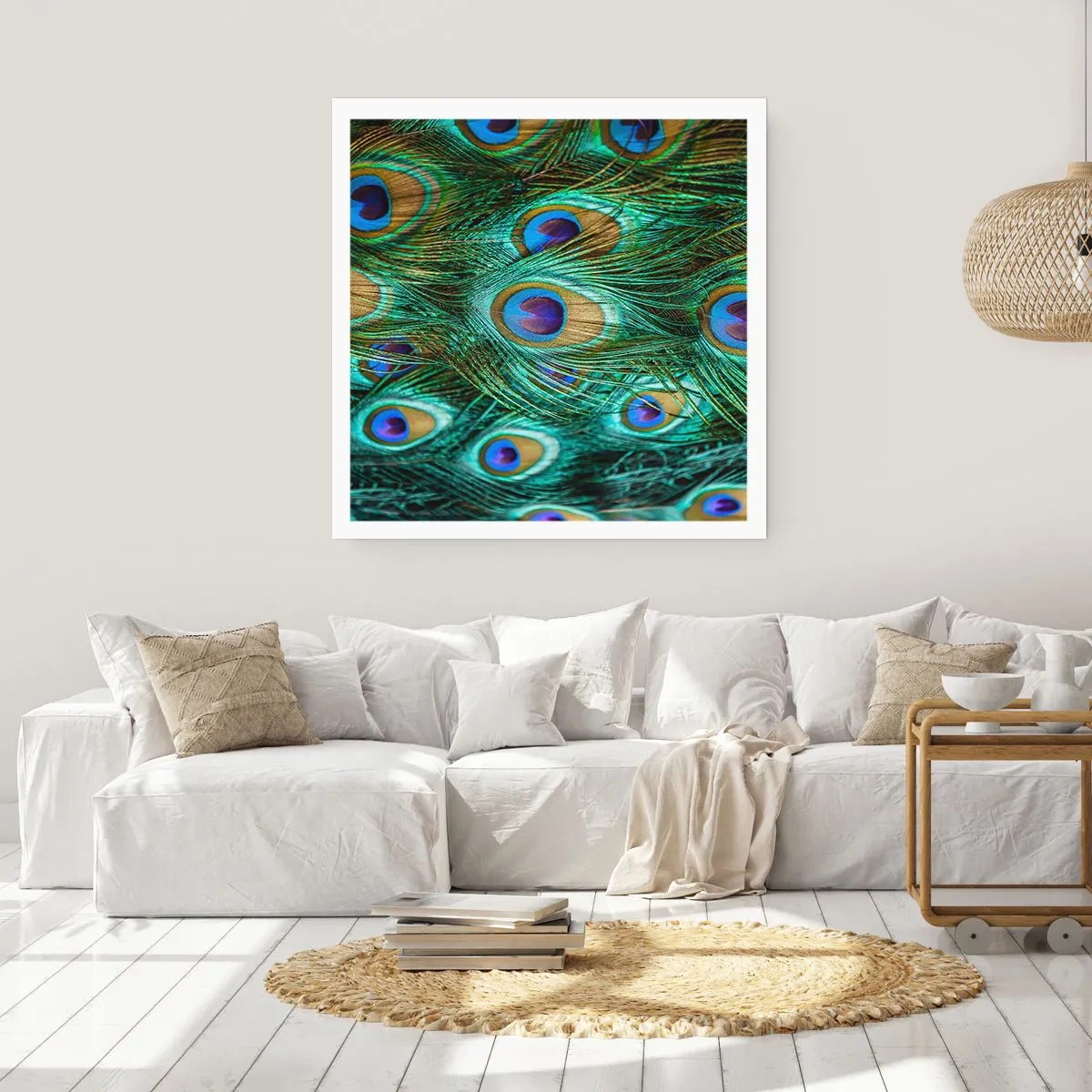 Póster - Mirada de pavo real - 30x30 cm