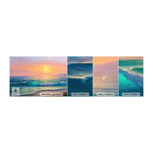 Muestra De Fotomural Standard Eco - El canto turquesa de las olas - Abstracción, Paisaje, Mar - 100x30 cm