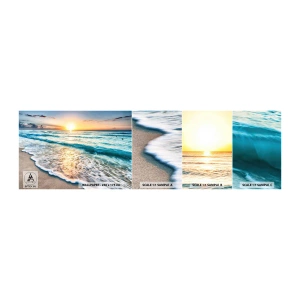 Muestra de fotomural autoadhesivo Deluxe Sticker - Un espectáculo digno de ver - Paisaje, Playa, Atardecer - 100x30 cm