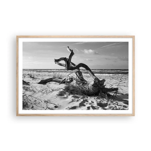 Póster en marco roble claro - Escultura marina - 91x61 cm