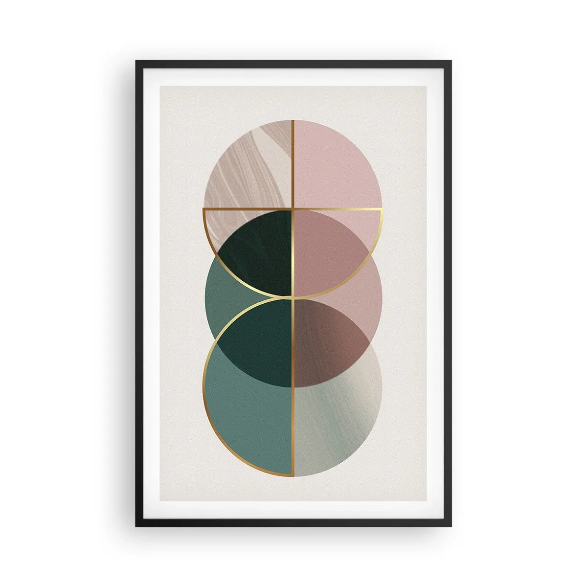 Póster en marco negro - Círculo tras círculo... - 61x91 cm