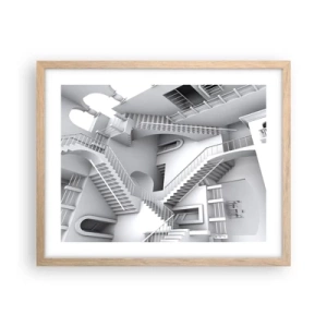 Póster en marco roble claro - Paradojas del espacio - 50x40 cm