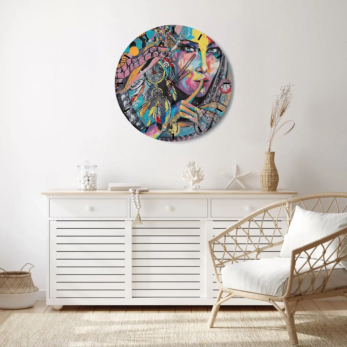 Reloj de pared - Reloj de vidrio - Silencio hasta que entiendas - 40x40 cm