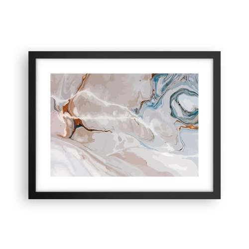 Póster en marco negro - El azul serpentea por el blanco - 40x30 cm