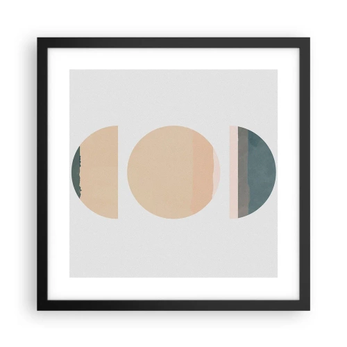 Póster en marco negro - Círculo tras círculo - 40x40 cm