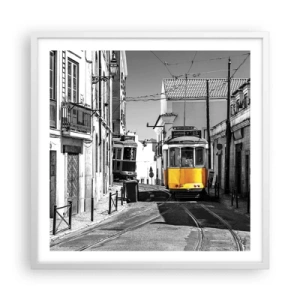 Póster en marco blanco - Espíritu de Lisboa - 60x60 cm