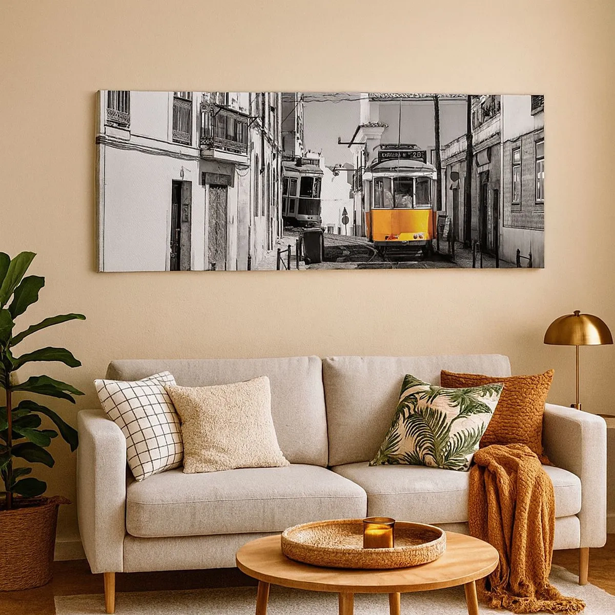 Cuadro sobre lienzo - Impresión de Imagen - Espíritu de Lisboa - 100x40 cm