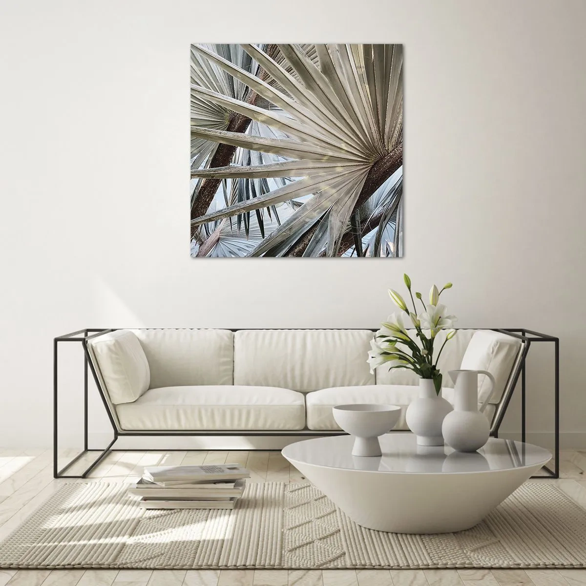 Cuadro sobre vidrio - Impresiones sobre Vidrio - Abanicos en el trópico - 70x70 cm