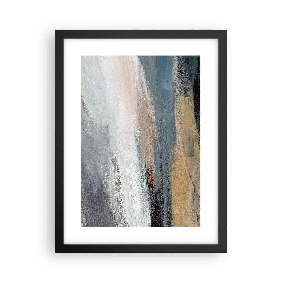 Póster en marco negro - Abstracción: paisaje nórdico - 30x40 cm